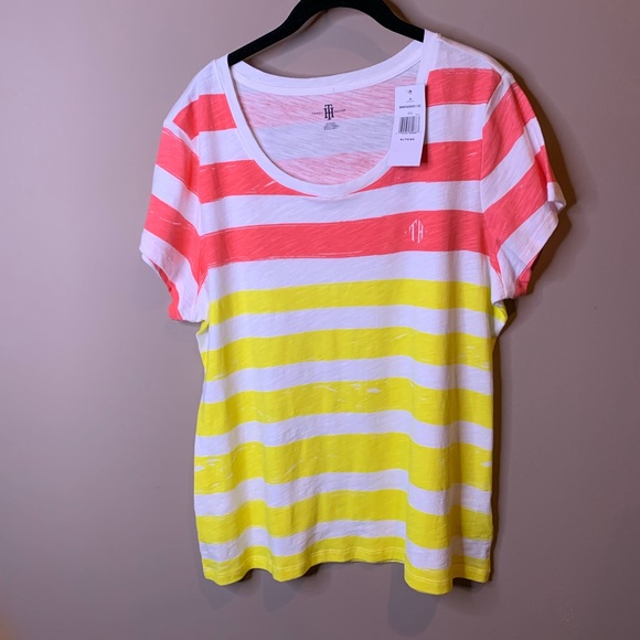 Tommy Hilfiger Tops - Tommy Hilfiger Striped Cap Sleeve T-shirt XL New